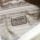 PRADA Tote Bag Nylon Ivory Silver Auth 147951-18