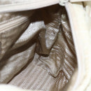 PRADA Tote Bag Nylon Ivory Silver Auth 147951-19