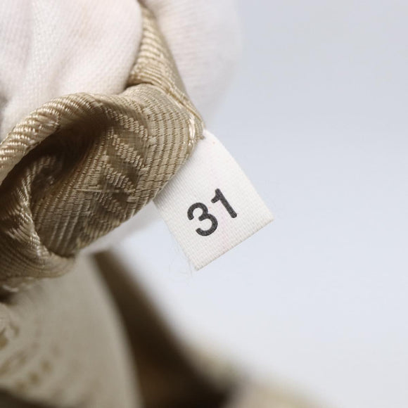 PRADA Tote Bag Nylon Ivory Silver Auth 147951