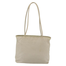 PRADA Tote Bag Nylon Ivory Silver Auth 147951 - 0