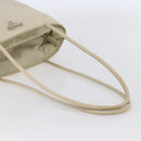 PRADA Tote Bag Nylon Ivory Silver Auth 147951-7