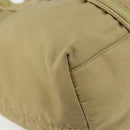PRADA Tote Bag Nylon Beige Silver Auth 147952-15