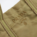 PRADA Tote Bag Nylon Beige Silver Auth 147952-17