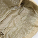 PRADA Tote Bag Nylon Beige Silver Auth 147952-10