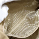 PRADA Tote Bag Nylon Beige Silver Auth 147952-21