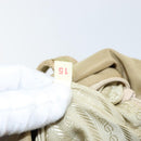 PRADA Tote Bag Nylon Beige Silver Auth 147952-12