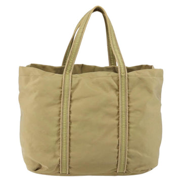 PRADA Tote Bag Nylon Beige Silver Auth 147952 - 0