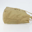 PRADA Tote Bag Nylon Beige Silver Auth 147952-3