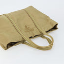 PRADA Tote Bag Nylon Beige Silver Auth 147952-6