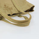 PRADA Tote Bag Nylon Beige Silver Auth 147952-7