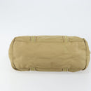 PRADA Tote Bag Nylon Beige Silver Auth 147952-5