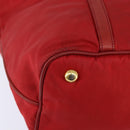 PRADA Tote Bag Nylon 2way Red Gold Auth 147953-17
