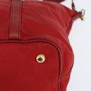 PRADA Tote Bag Nylon 2way Red Gold Auth 147953-18