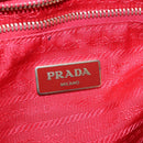 PRADA Tote Bag Nylon 2way Red Gold Auth 147953-20