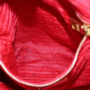 PRADA Tote Bag Nylon 2way Red Gold Auth 147953-23