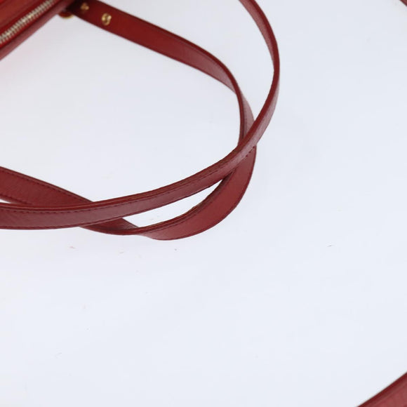 PRADA Tote Bag Nylon 2way Red Gold Auth 147953