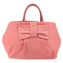 PRADA Tote Bag Nylon Pink Gold Auth 147954-13