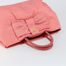 PRADA Tote Bag Nylon Pink Gold Auth 147954-6