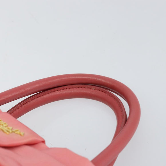 PRADA Tote Bag Nylon Pink Gold Auth 147954