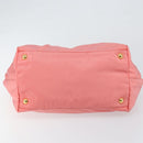 PRADA Tote Bag Nylon Pink Gold Auth 147954-5
