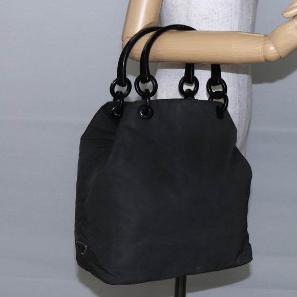 PRADA Tote Bag Nylon Black Auth 147955