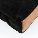 CELINE C Sulky Hand Bag Suede Black Silver Auth 147956-16