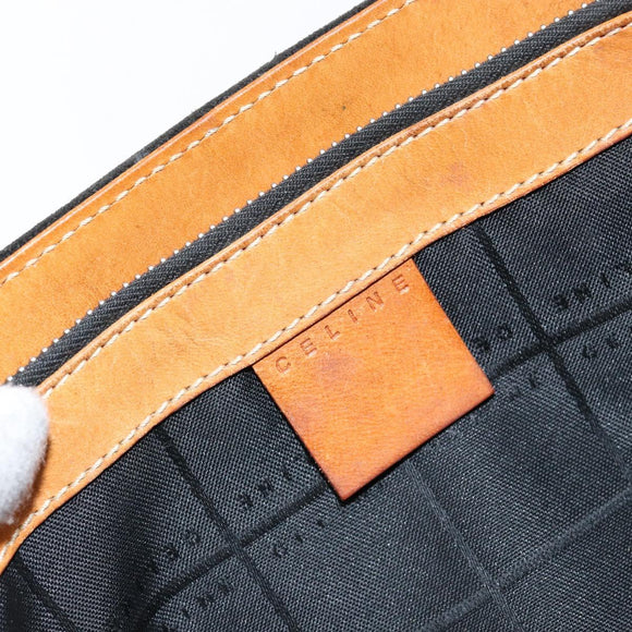 CELINE C Sulky Hand Bag Suede Black Silver Auth 147956
