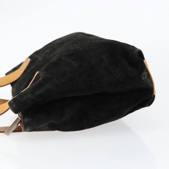 CELINE C Sulky Hand Bag Suede Black Silver Auth 147956