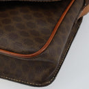CELINE Macadam Canvas Circle Shoulder Bag PVC Leather Brown Gold Auth 147957-15
