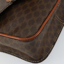 CELINE Macadam Canvas Circle Shoulder Bag PVC Leather Brown Gold Auth 147957-16