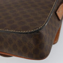 CELINE Macadam Canvas Circle Shoulder Bag PVC Leather Brown Gold Auth 147957-17