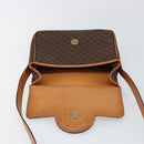 CELINE Macadam Canvas Circle Shoulder Bag PVC Leather Brown Gold Auth 147957-9