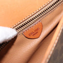 CELINE Macadam Canvas Circle Shoulder Bag PVC Leather Brown Gold Auth 147957-19