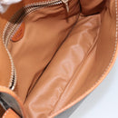 CELINE Macadam Canvas Circle Shoulder Bag PVC Leather Brown Gold Auth 147957-10