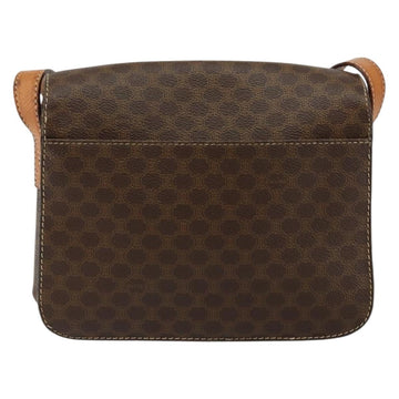 CELINE Macadam Canvas Circle Shoulder Bag PVC Leather Brown Gold Auth 147957 - 0