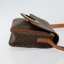 CELINE Macadam Canvas Circle Shoulder Bag PVC Leather Brown Gold Auth 147957-3