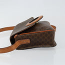 CELINE Macadam Canvas Circle Shoulder Bag PVC Leather Brown Gold Auth 147957-4