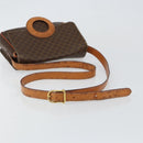 CELINE Macadam Canvas Circle Shoulder Bag PVC Leather Brown Gold Auth 147957-7