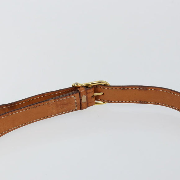 CELINE Macadam Canvas Circle Shoulder Bag PVC Leather Brown Gold Auth 147957