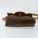 CELINE Macadam Canvas Circle Shoulder Bag PVC Leather Brown Gold Auth 147957-5