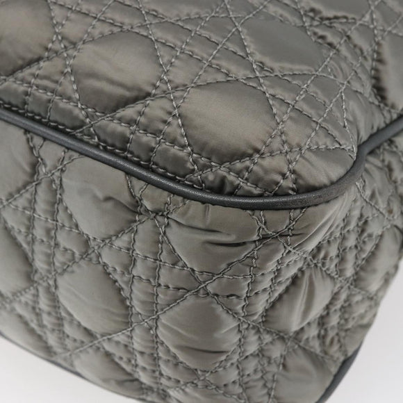 Christian Dior Canage Hand Bag Nylon Gray Silver Auth 147959
