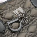Christian Dior Canage Hand Bag Nylon Gray Silver Auth 147959-9