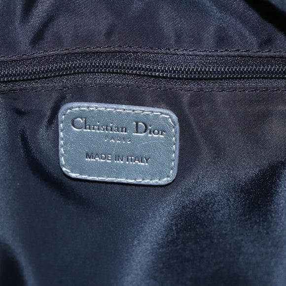 Christian Dior Canage Hand Bag Nylon Gray Silver Auth 147959