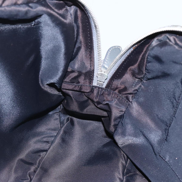 Christian Dior Canage Hand Bag Nylon Gray Silver Auth 147959