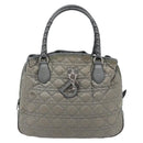 Christian Dior Canage Hand Bag Nylon Gray Silver Auth 147959-13