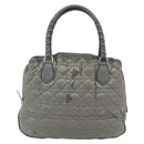 Christian Dior Canage Hand Bag Nylon Gray Silver Auth 147959-2