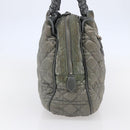 Christian Dior Canage Hand Bag Nylon Gray Silver Auth 147959-3