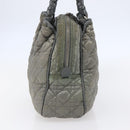 Christian Dior Canage Hand Bag Nylon Gray Silver Auth 147959-4