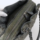Christian Dior Canage Hand Bag Nylon Gray Silver Auth 147959-6