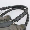 Christian Dior Canage Hand Bag Nylon Gray Silver Auth 147959-14